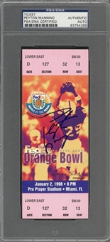 1998 Peyton Manning Signed Orange Bowl Jan 2, 1998 Full Ticket (PSA/DNA)